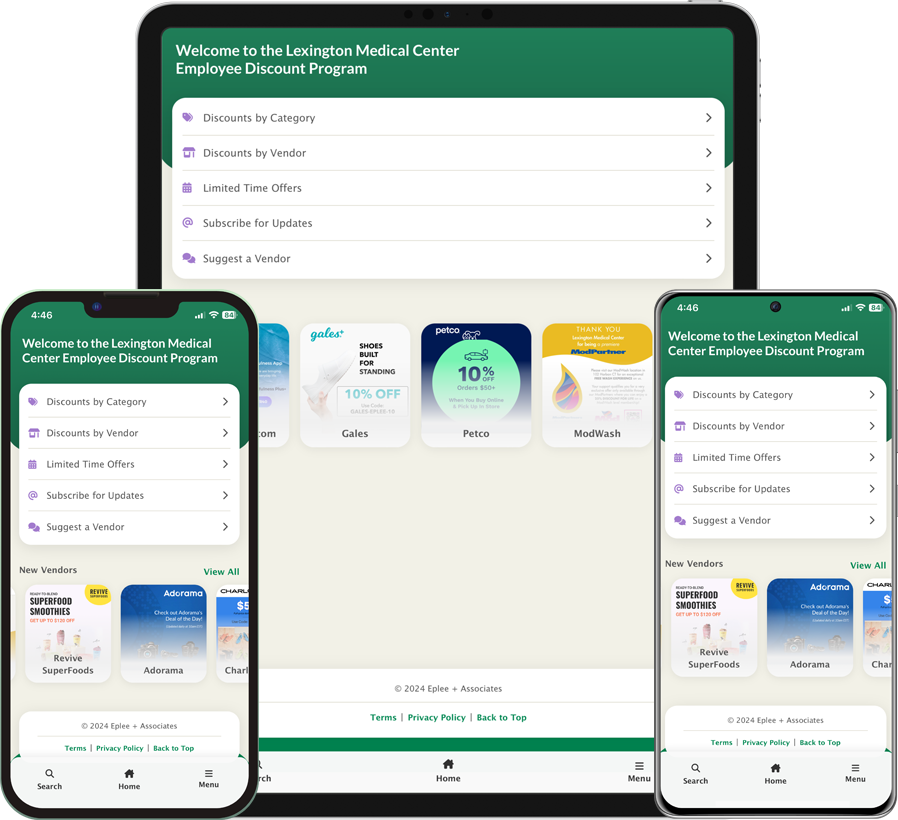 Employee Discount Program Mobile App Screenshots